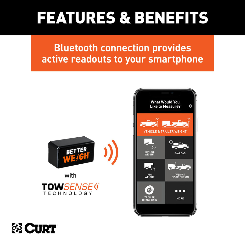CURT 51701 BetterWeigh Mobile Towing Scale with TowSense Technology (OBD-II) - Truck Part Superstore