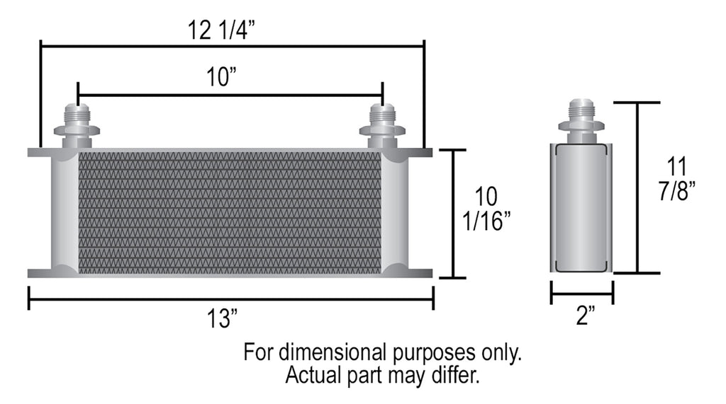 Derale 53408 34 Row Series 10000 Stack Plate Fluid Cooler, -8AN