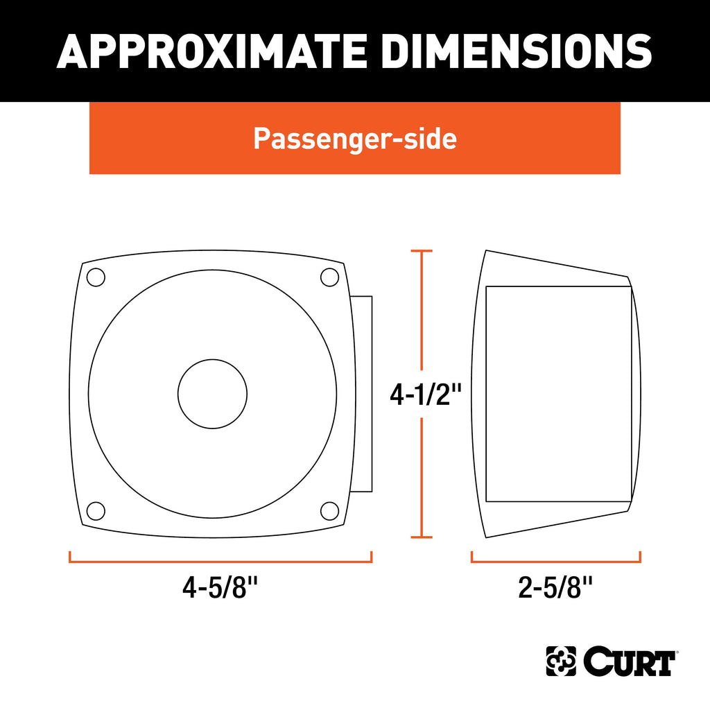 CURT 53440 Combination Passenger-Side Trailer Light without License Plate Illumination