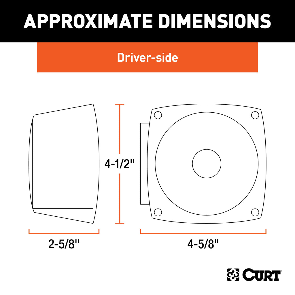 CURT 53441 Combination Driver-Side Trailer Light with License Plate Illumination