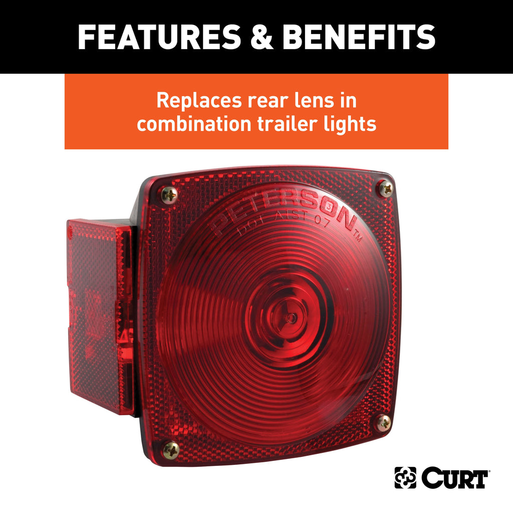 CURT 53445 Replacement Combination Trailer Light Rear Lens
