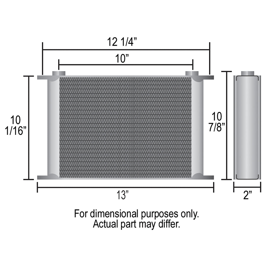 Derale 53488 34 Row Series 10000 Stack Plate Fluid Cooler, 90 degree swivel -8AN