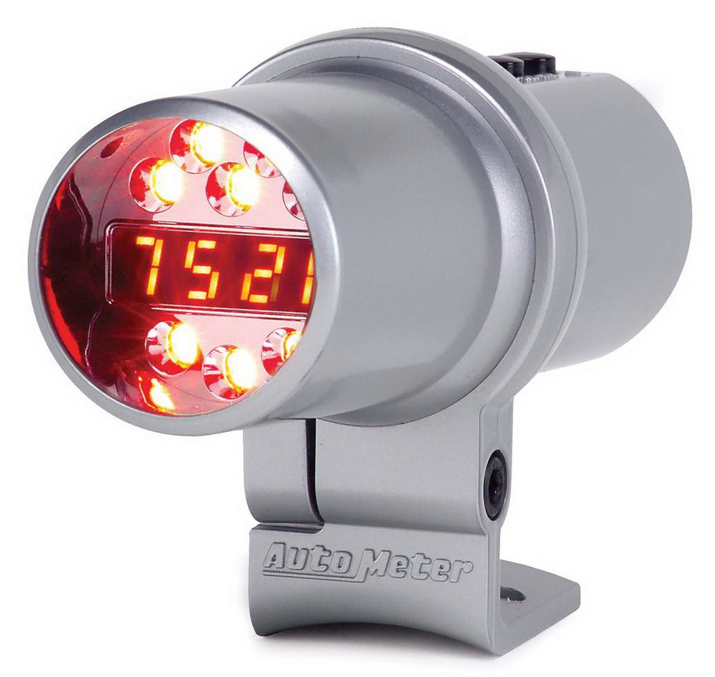 AutoMeter 5351 SHIFT LIGHT, DIGL W/ MULTI-COLOR LED, SLVR, PEDESTAL W/RPM PLAYBK, DPSS LEVEL 3