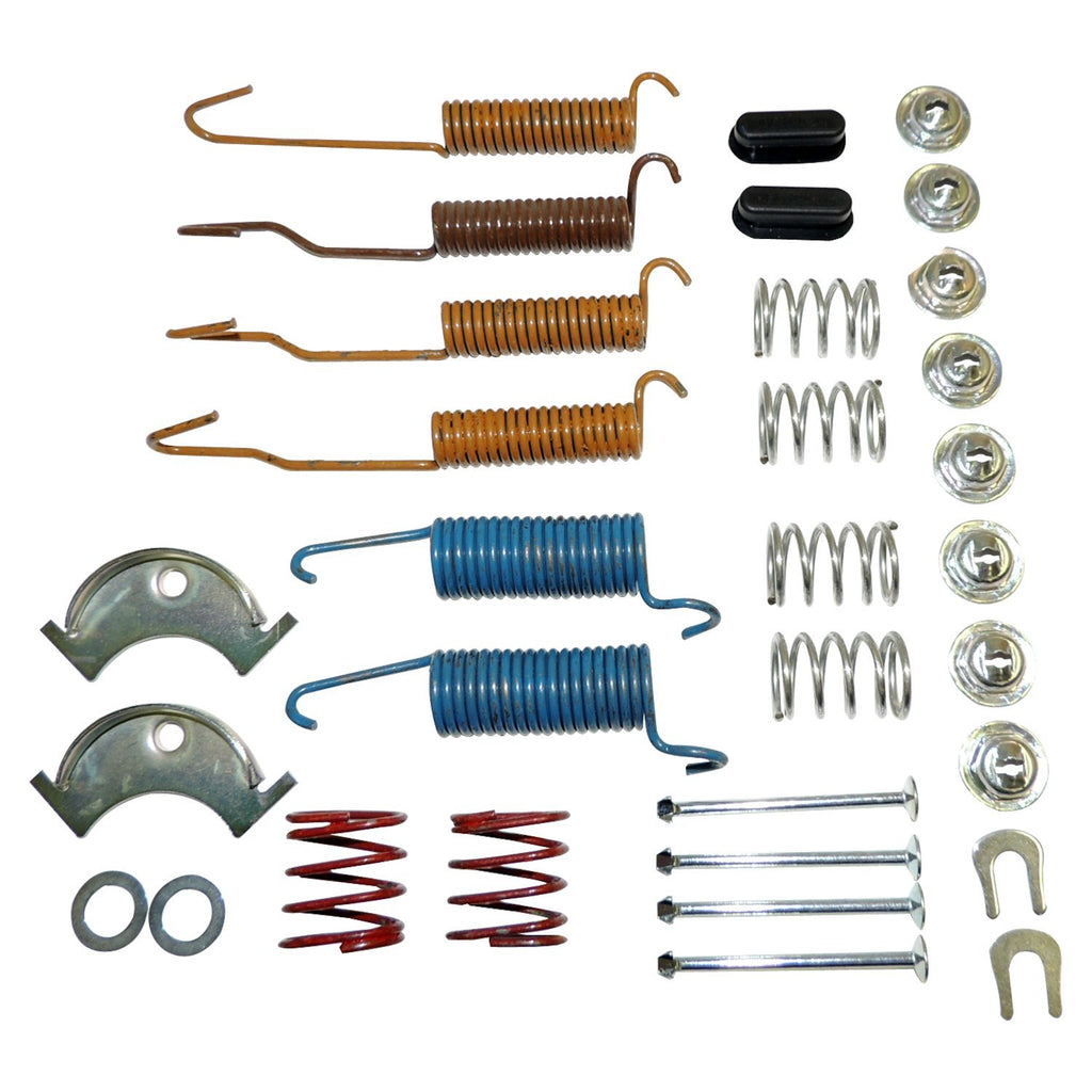 Crown Automotive Jeep Replacement 5352476HK Drum Brake Hardware Kit for 1969-78 CJs, 1965-73 SJ, J-Series w/ 11" Drum Brakes for Select Jeep CJ5, Jeep CJ6, Jeep CJ7, Jeep Gladiator, Jeep J-100, Jeep J-200, Jeep J-210, Jeep J-220, Jeep J-230, Jeep J-2500,