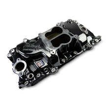 Load image into Gallery viewer, Performer-2-O-Manifold-For-1965-90-BB-Chevy-Oval-Port-Heads,-Black-Plasma