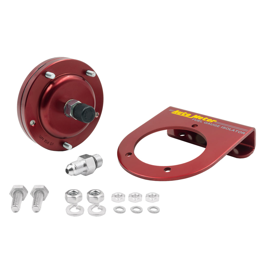 AutoMeter 5376 FUEL PRESS ISOLATOR KIT, FOR 15 PSI GAUGES, RED ANODIZED ALUMINUM, -4AN FITTINGS