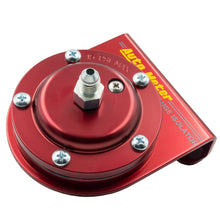 Load image into Gallery viewer, AutoMeter 5376 FUEL PRESS ISOLATOR KIT, FOR 15 PSI GAUGES, RED ANODIZED ALUMINUM, -4AN FITTINGS