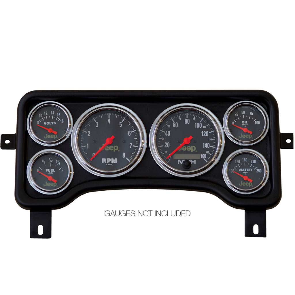 AutoMeter 5381 GAUGE MOUNT, DIRECT FIT DASH PANEL, 6 GAUGE (3 3/8" X2, 2 1/16" X4), JEEP TJ/XJ for Select Jeep Cherokee, Jeep TJ, Jeep Wrangler