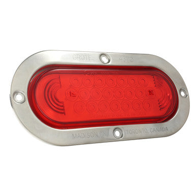 Grote 53972 SuperNova® Oval LED Stop Tail Turn Lights, Stainless Steel Theft-Resistant Flange