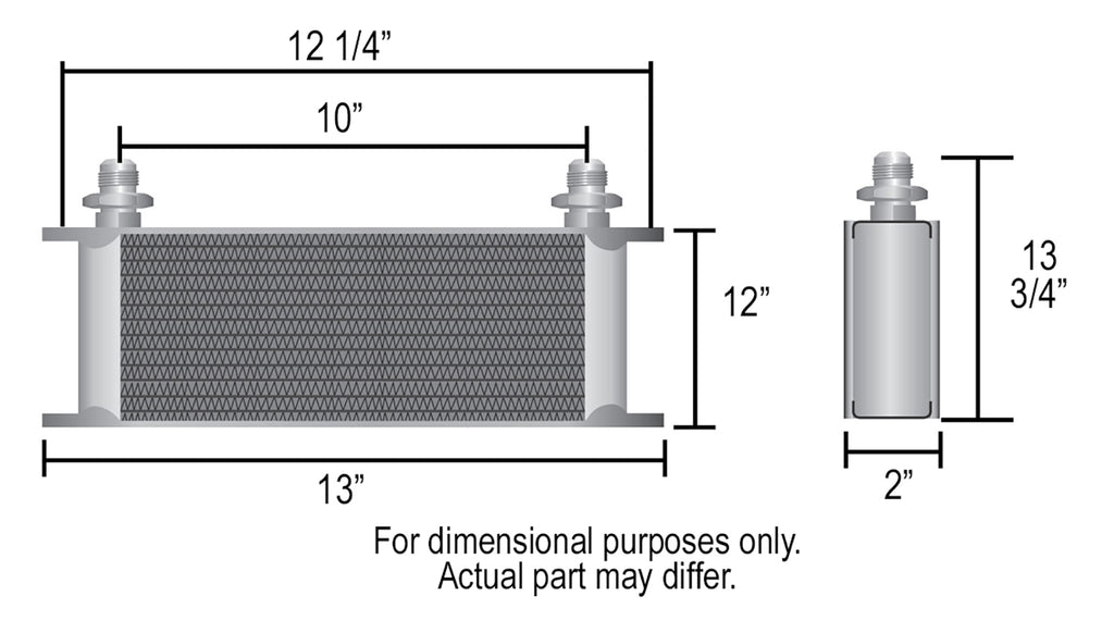 Derale 54008 40 Row Series 10000 Stack Plate Fluid Cooler, -8AN