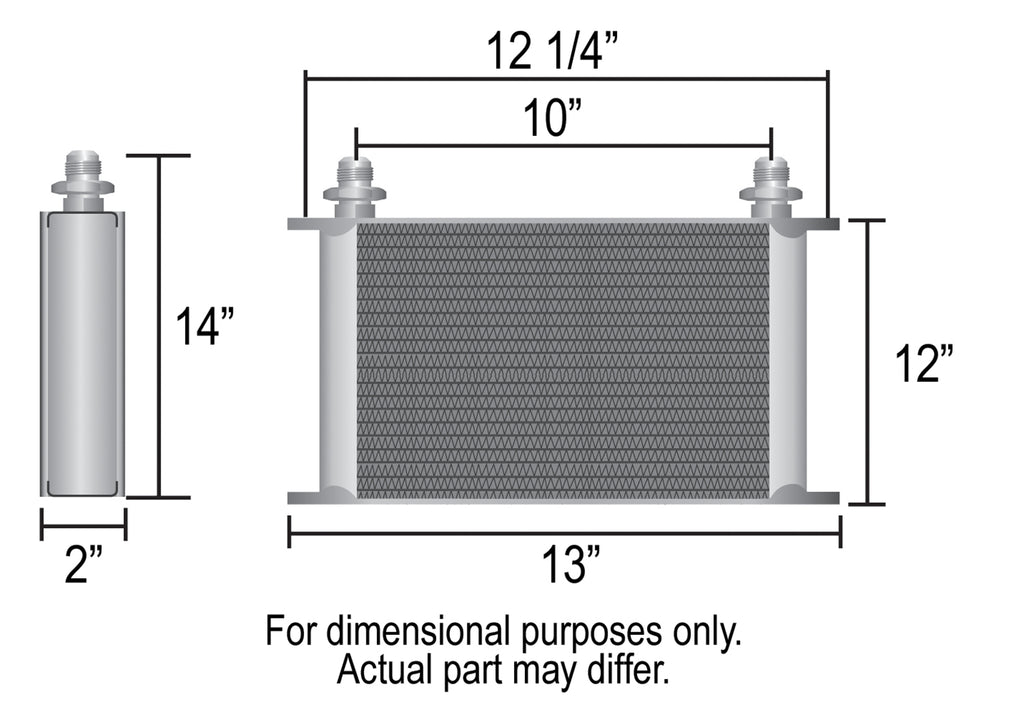 Derale 54012 40 Row Series 10000 Stack Plate Fluid Cooler, -10AN