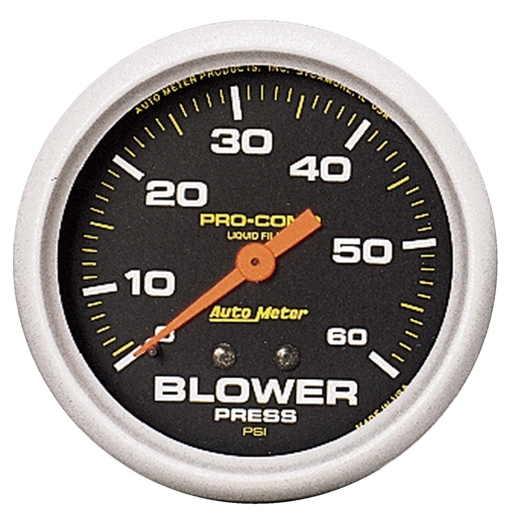 AutoMeter 5402 GAUGE, BLOWER PRESS, 2 5/8", 60PSI, LIQUID FILLED MECH, PRO-COMP