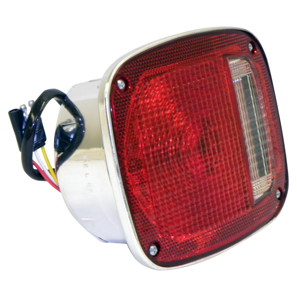 Crown Automotive Jeep Replacement 5457198C Right Tail Lamp w/ Chrome Body for Jeep 1976-1980 CJ-5, CJ-7 for Select Jeep CJ5, Jeep CJ7