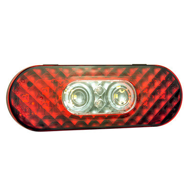 Grote 54682 6" Oval LED Stop Tail Turn Lights with Integrated Back-up, Female Pin Termination