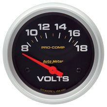 Load image into Gallery viewer, AutoMeter 5492 GAUGE, VOLTMETER, 2 5/8", 18V, ELECTRIC, PRO-COMP