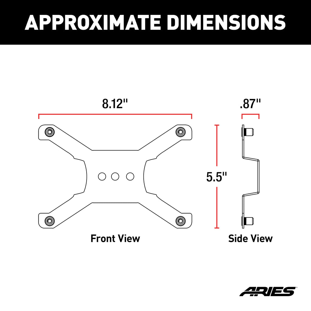 ARIES 55-0000 Jeep Bumper License Plate Bracket