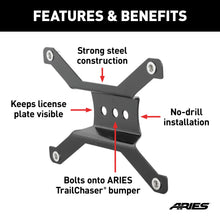 Load image into Gallery viewer, ARIES 55-0000 Jeep Bumper License Plate Bracket