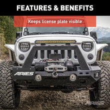Load image into Gallery viewer, ARIES 55-0000 Jeep Bumper License Plate Bracket