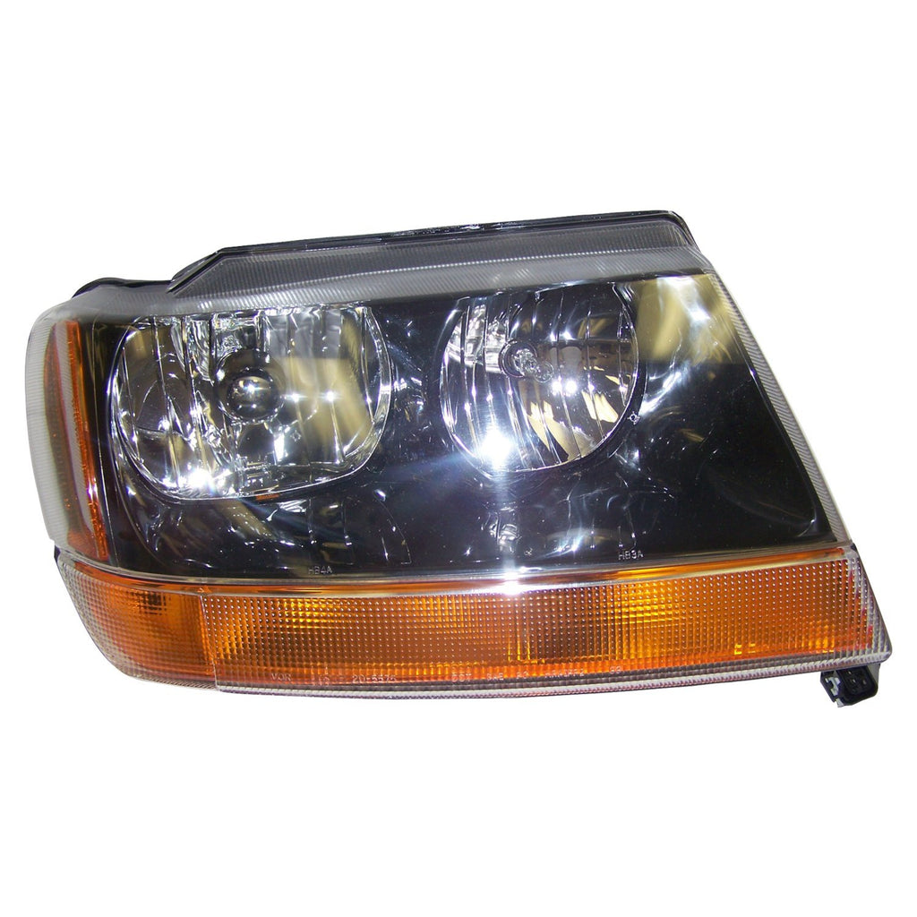 Crown Automotive Jeep Replacement 55155128AB Right Headlight w/o Headlamp Leveling Device for 99-02 Jeep WJ Grand Cherokee for Select Jeep Grand Cherokee
