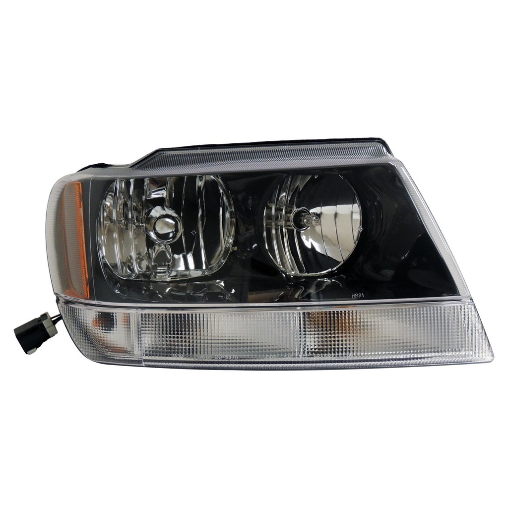 Crown Automotive Jeep Replacement 55155128AJ Right Headlight for 1/15/02-04 Jeep WJ Grand Cherokee w/o Headlamp Leveling for Select Jeep Grand Cherokee