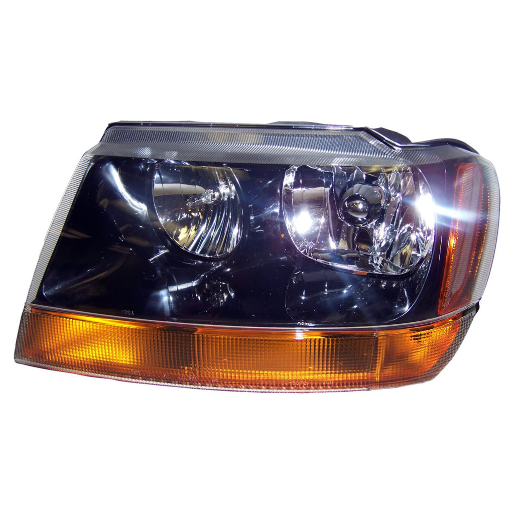 Crown Automotive Jeep Replacement 55155129AB Left Headlight w/o Headlamp Leveling Device for 99-02 Jeep WJ Grand Cherokee for Select Jeep Grand Cherokee