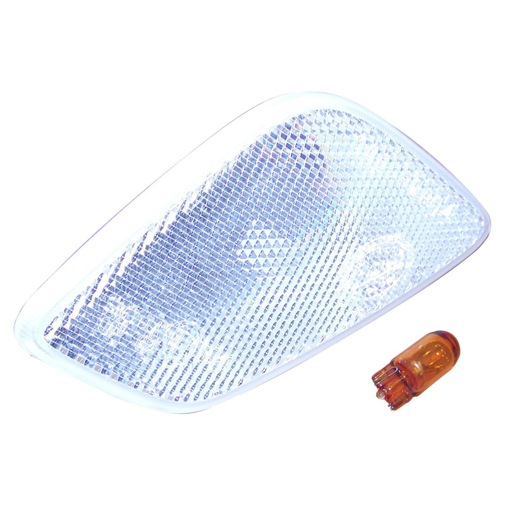 Crown Automotive Jeep Replacement 55155629ABC Left Side Marker Lamp, Clear w/ Amber Bulb for 1997-2006 Jeep TJ Wrangler for Select Jeep TJ, Jeep Wrangler