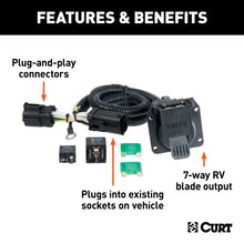 Load image into Gallery viewer, CURT 55242 Custom Wiring Harness, 7-Way RV Blade Output, Select Ford F-150, Heritage, F-250