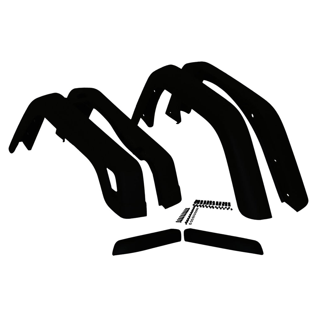 Crown Automotive Jeep Replacement 55254918K6 6-Piece 97-06 Jeep TJ Wrangler Fender Flare Kit, Black Textured, 3-3/4" Width for Select Jeep TJ, Jeep Wrangler