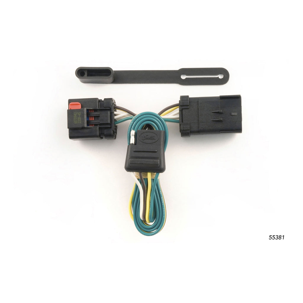 CURT 55381 Custom Wiring, 4-Flat, Select Chrysler, Dodge, Jeep, Mitsubishi with Tow Package
