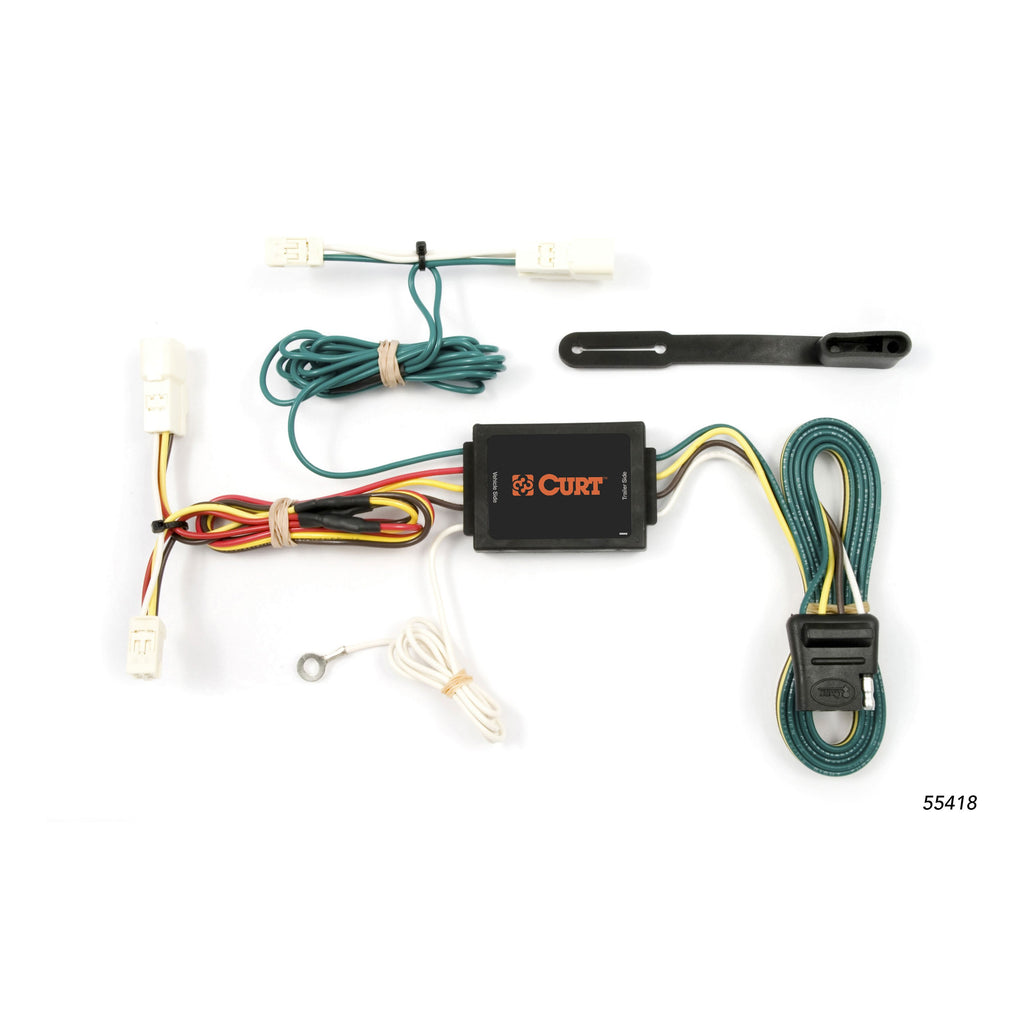 CURT 55418 Custom Wiring Harness, 4-Way Flat Output, Select Toyota Sienna