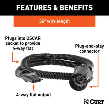 Load image into Gallery viewer, CURT 55515 Replacement OE 4-Way Flat Socket (Plugs into USCAR) for Select Audi Q7, Buick Enclave, Buick Rainier, Cadillac Escalade, Cadillac Escalade ESV, Cadillac Escalade EXT, Cadillac XT5, Cadillac XT6, Chevrolet Avalanche, Chevrolet Avalanche 1500,