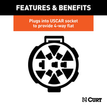 Load image into Gallery viewer, CURT 55515 Replacement OE 4-Way Flat Socket (Plugs into USCAR) for Select Audi Q7, Buick Enclave, Buick Rainier, Cadillac Escalade, Cadillac Escalade ESV, Cadillac Escalade EXT, Cadillac XT5, Cadillac XT6, Chevrolet Avalanche, Chevrolet Avalanche 1500,