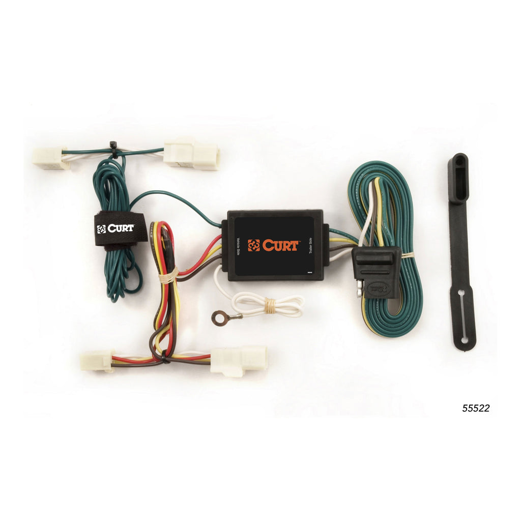 CURT 55522 Custom Wiring Harness, 4-Way Flat Output, Select Toyota Matrix, Echo