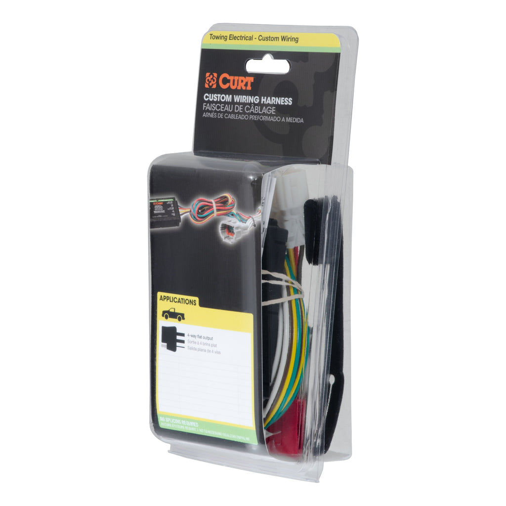 CURT 55540 Custom Wiring, 4-Flat, Select Chevy Express, GMC Savana 1500, 2500, 3500, 4500