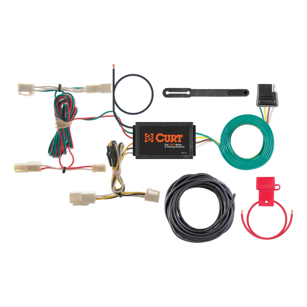 CURT 55563 Custom Wiring Harness, 4-Way Flat Output, Select Lexus RX330, RX350