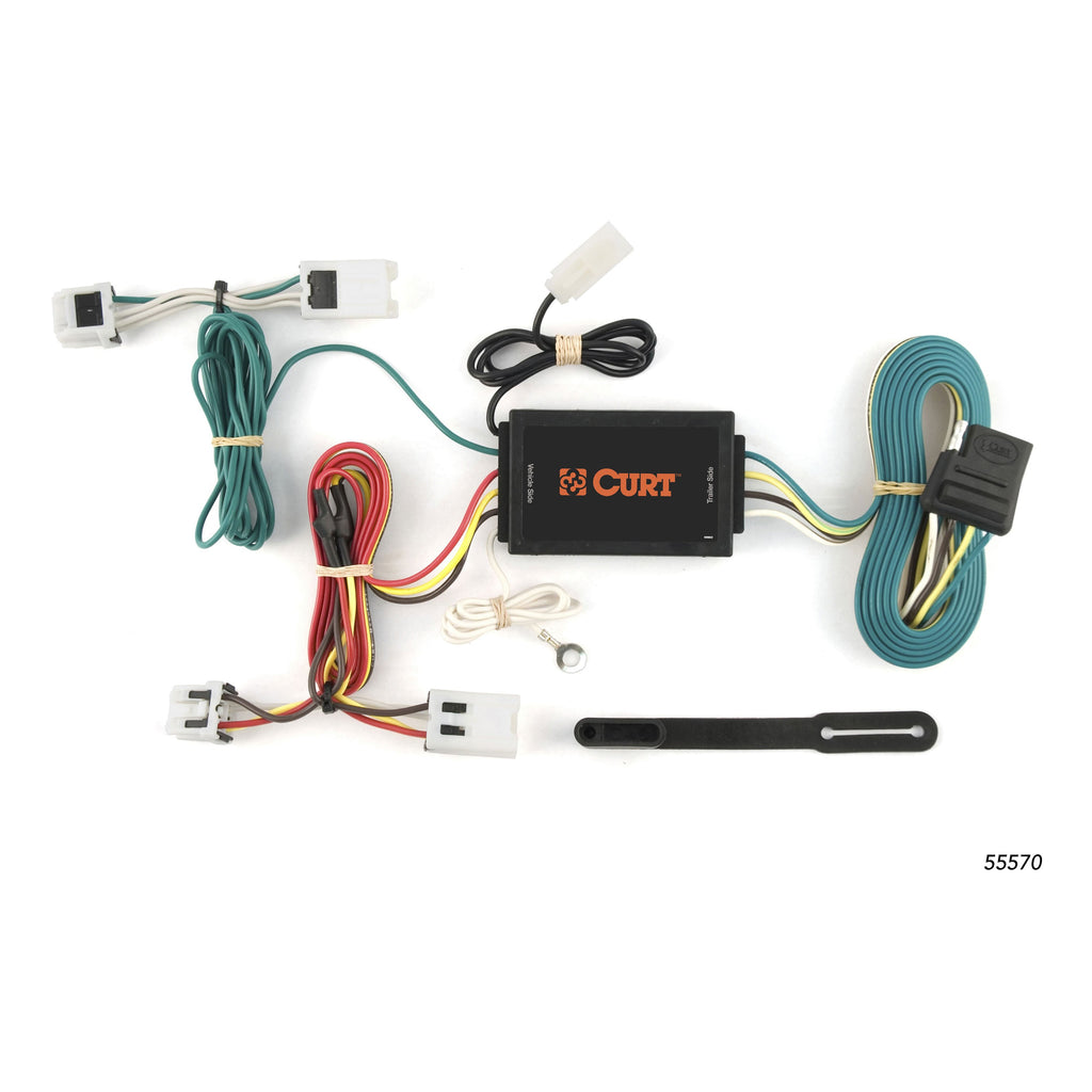 CURT 55570 Custom Wiring Harness, 4-Way Flat Output, Select Nissan Quest