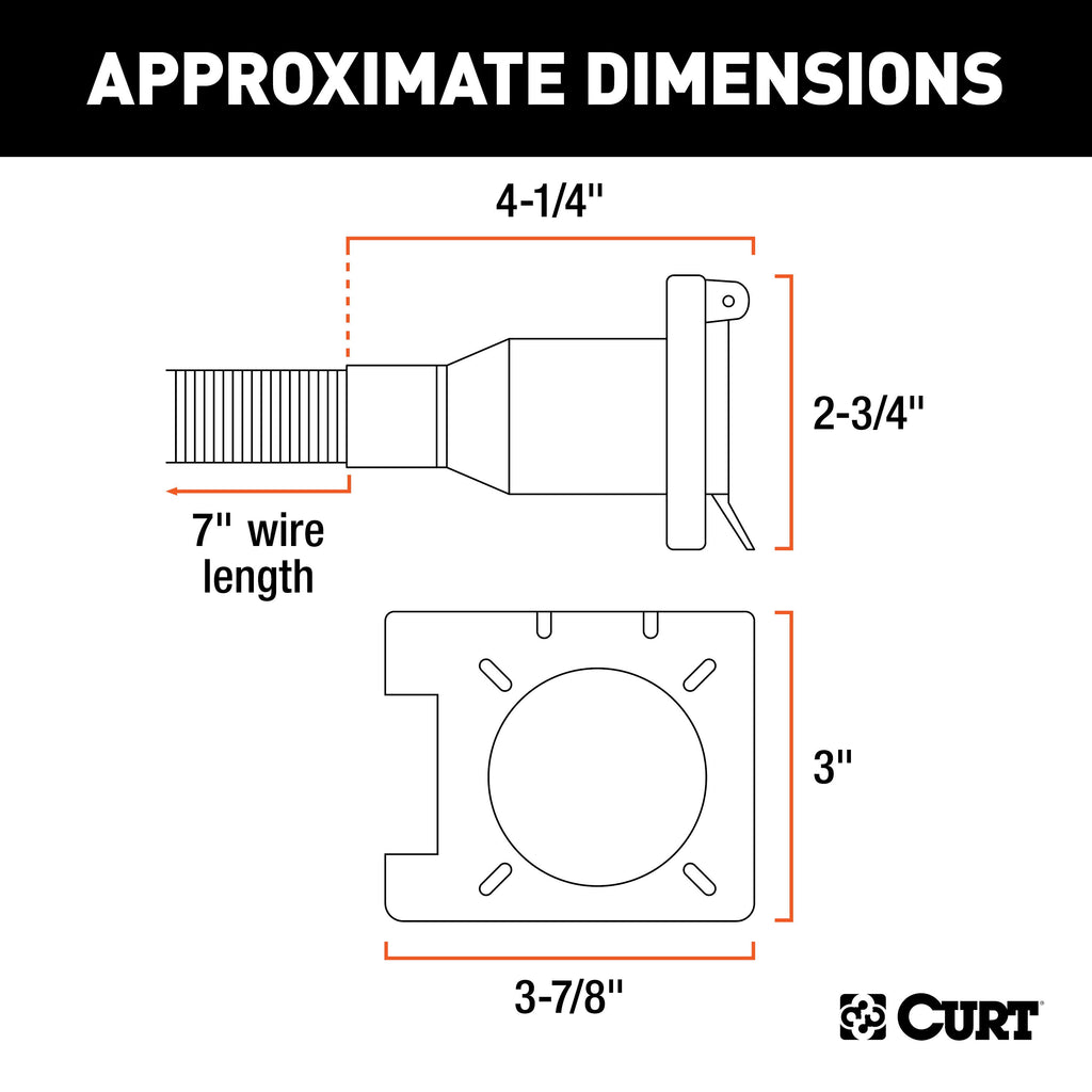 CURT 55664 Dual-Output 6 & 4-Way Connector (Plugs into USCAR) for Select Audi Q7, Buick Enclave, Buick Rainier, Cadillac Escalade, Cadillac Escalade ESV, Cadillac Escalade EXT, Cadillac XT5, Cadillac XT6, Chevrolet Avalanche, Chevrolet Avalanche 1500,