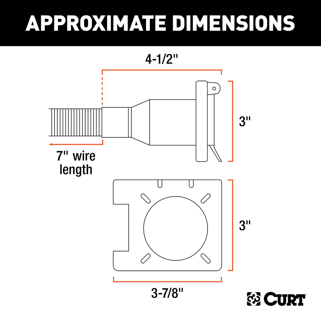 CURT 55774 Dual-Output 7 & 4-Way Connector (Plugs into USCAR) for Select Audi Q7, Buick Enclave, Buick Rainier, Cadillac Escalade, Cadillac Escalade ESV, Cadillac Escalade EXT, Cadillac XT5, Cadillac XT6, Chevrolet Avalanche, Chevrolet Avalanche 1500,