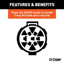 Load image into Gallery viewer, CURT 55774 Dual-Output 7 &amp; 4-Way Connector (Plugs into USCAR) for Select Audi Q7, Buick Enclave, Buick Rainier, Cadillac Escalade, Cadillac Escalade ESV, Cadillac Escalade EXT, Cadillac XT5, Cadillac XT6, Chevrolet Avalanche, Chevrolet Avalanche 1500,