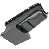 Trans-Dapt 7436 SB CHEVY 283-350 ('55-79) STEEL ENGINE OIL PAN WITH KICKOUTS- BLACK FINISH