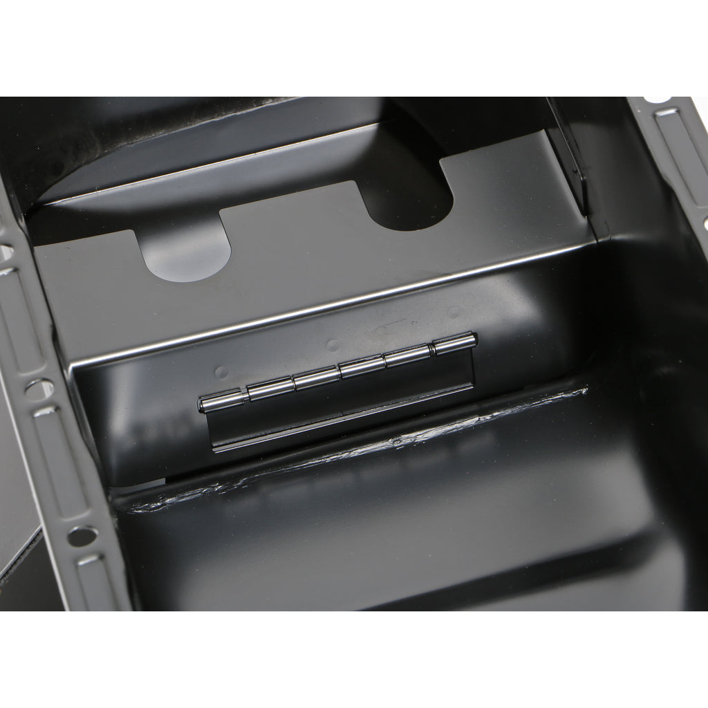 5579-Chevy-283350-Sb-Steel-Engine-Oil-Pan-W-Kickouts-Street--Strip-Style-7Qt-Black