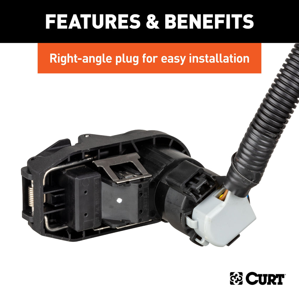 CURT 56003 7' Custom Wiring Extension Harness (Adds 4-Way, 7-Way RV Blade to Truck Bed) for Select Chevrolet Silverado 1500, Chevrolet Silverado LTD, Chevrolet Silverado HD, Chevrolet Silverado HD, GMC Sierra 1500, GMC Sierra Limited, GMC Sierra HD, GMC