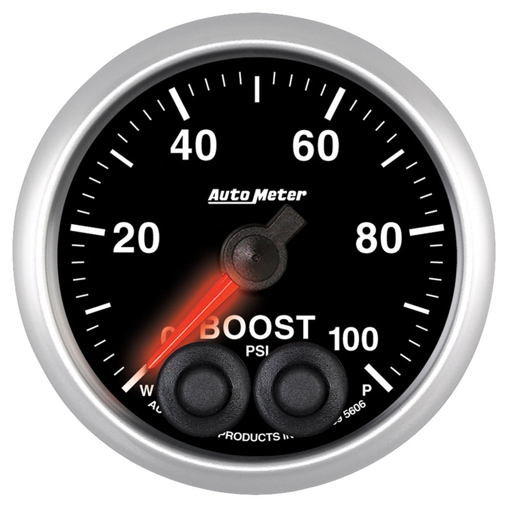 AutoMeter 5606 GAUGE, BOOST, 2 1/16", 100PSI, DIGITAL STEPPER MOTOR W/PEAK & WARN, ELITE