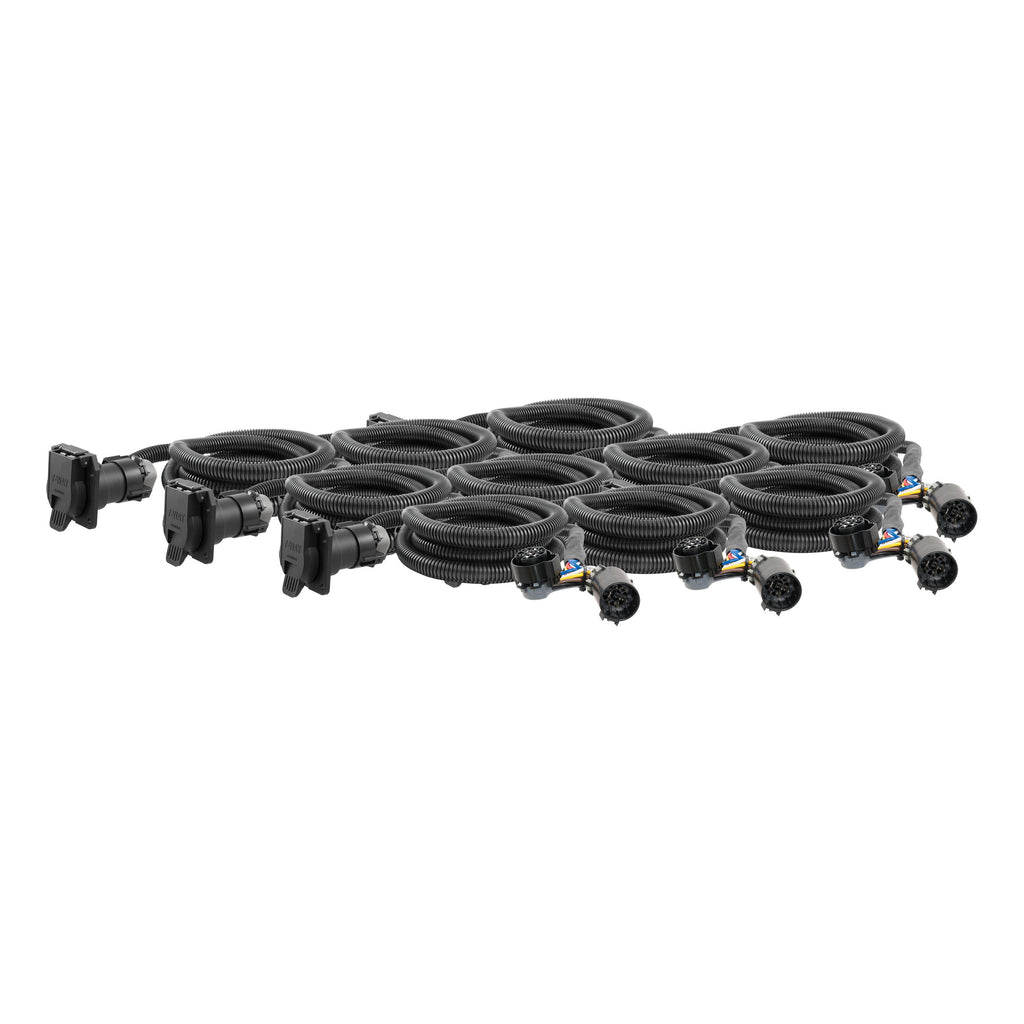 CURT 56070010 7' Custom Wiring Extension Harnesses (Adds 7-Way RV Blade to Truck Bed, 10-Pack) for Select Chevrolet Silverado 1500, Chevrolet Silverado Classic, Chevrolet Silverado HD, Chevrolet Silverado HD Classic, Chevrolet Silverado LD, Chevrolet