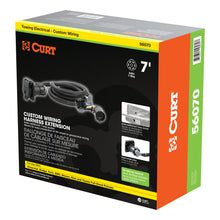 Load image into Gallery viewer, CURT 56070 7' Custom Wiring Extension Harness (Adds 7-Way RV Blade to Truck Bed, Packaged) for Select Chevrolet Silverado 1500, Chevrolet Silverado Classic, Chevrolet Silverado HD, Chevrolet Silverado HD Classic, Chevrolet Silverado LD, Chevrolet
