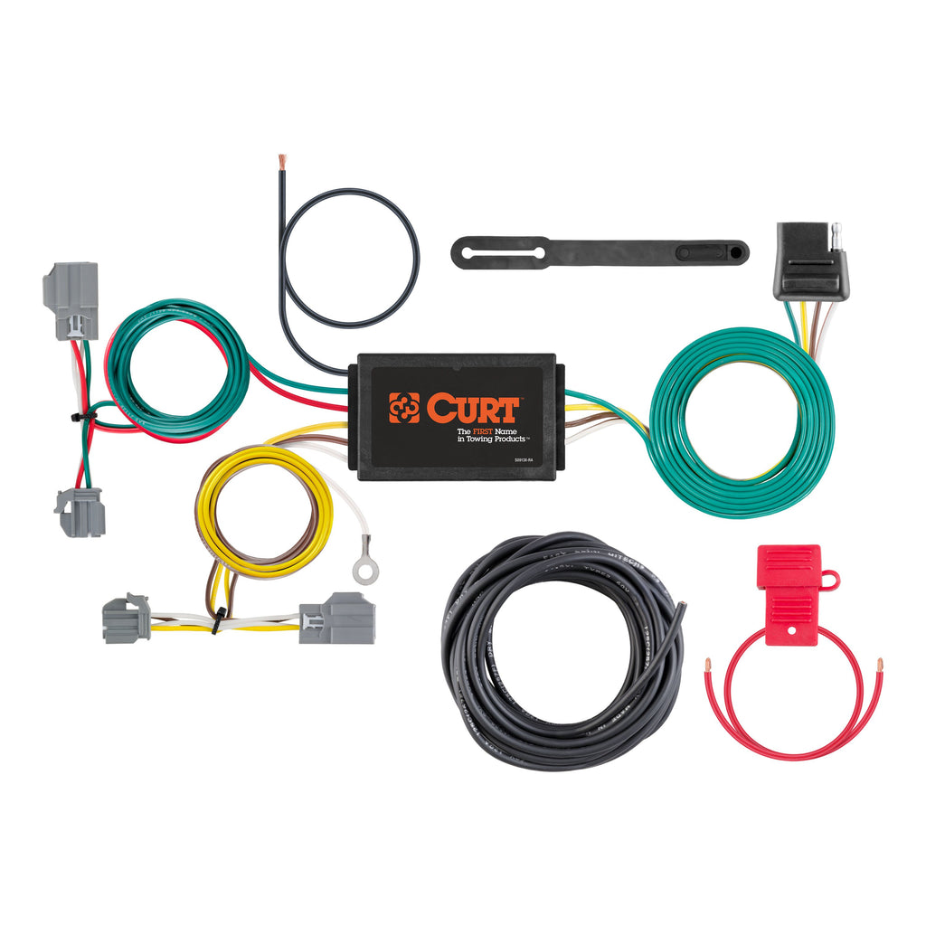 CURT 56138 Custom Wiring Harness, 4-Way Flat Output, Select Ford Focus Sedan