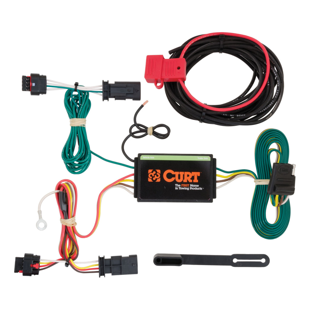 CURT 56181 Custom Wiring Harness, 4-Way Flat Output, Select Chevrolet Traverse