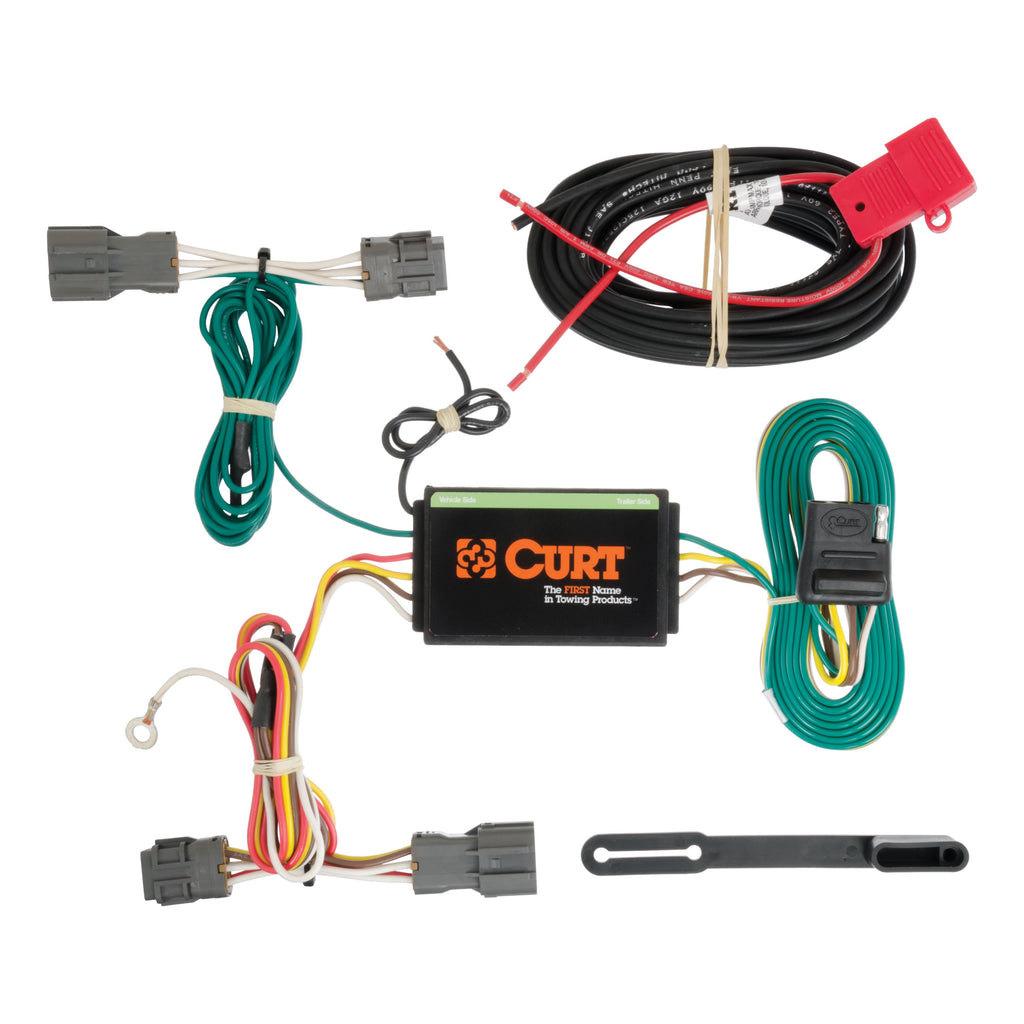 CURT 56184 Custom Wiring, 4-Way Flat Output, Select Kia Borrego, Hyundai Santa Fe, Sport