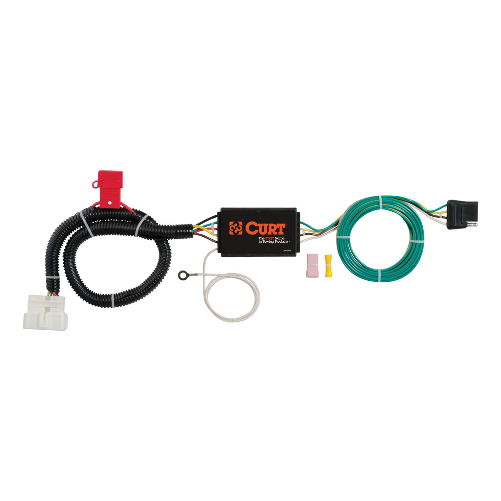 CURT 56291 Custom Wiring Connector, 4-Way Flat Output, Select Honda Pilot, Passport
