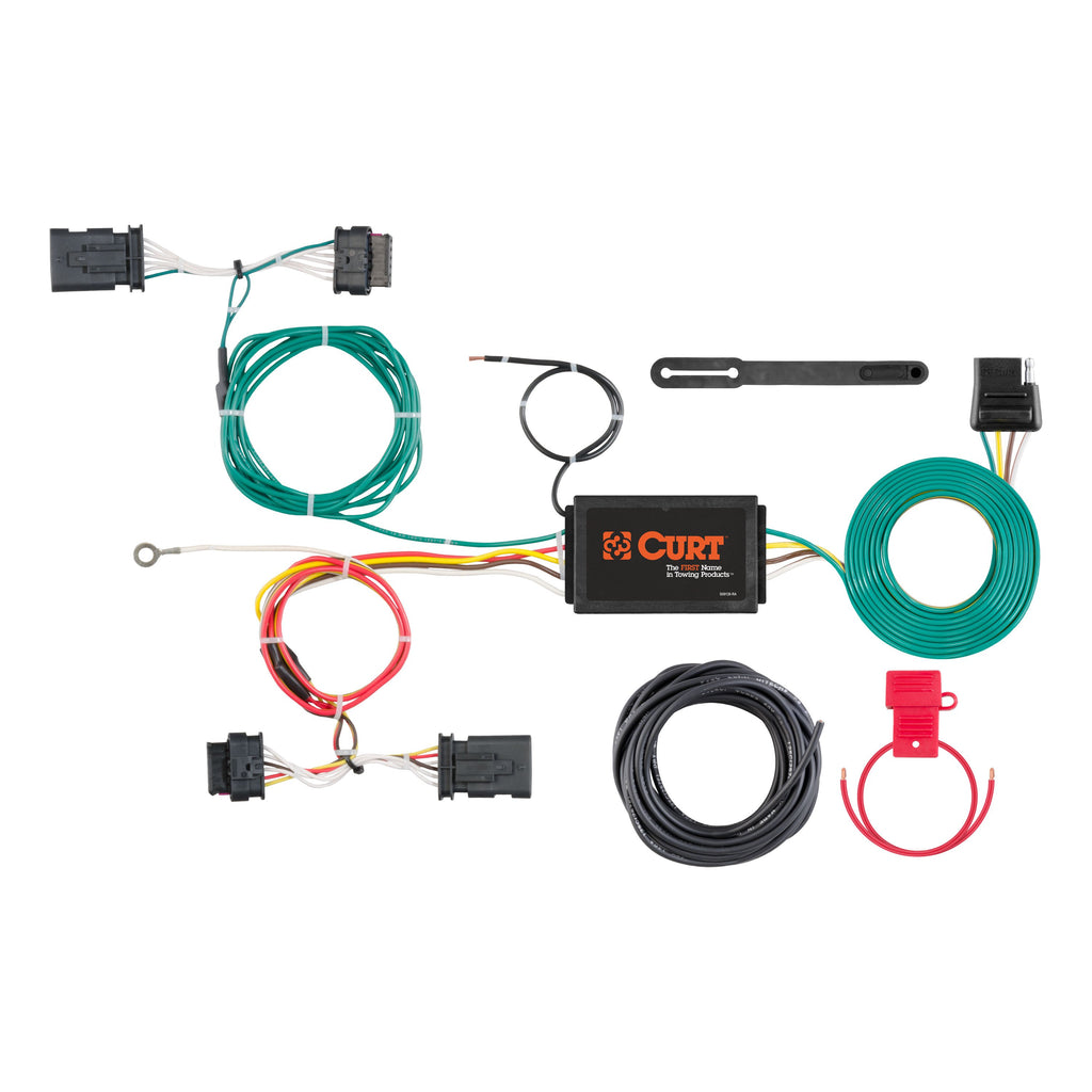 CURT 56308 Custom Wiring Harness, 4-Way Flat Output, Select Fiat 500X